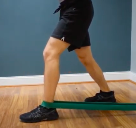 Band ankle mobilization, starting position